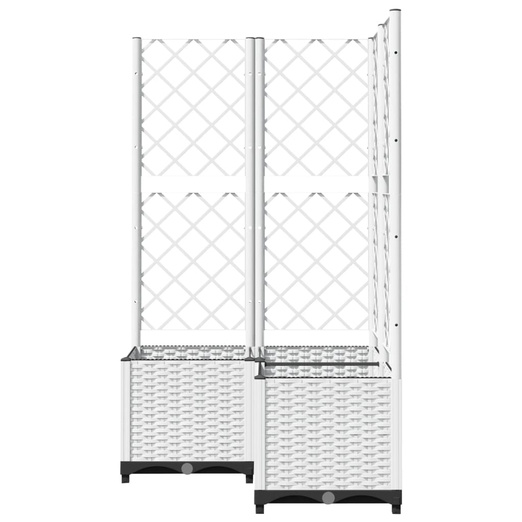 Fioriera da Giardino con Graticcio Bianco 80x80x136 cm PP | homemem39