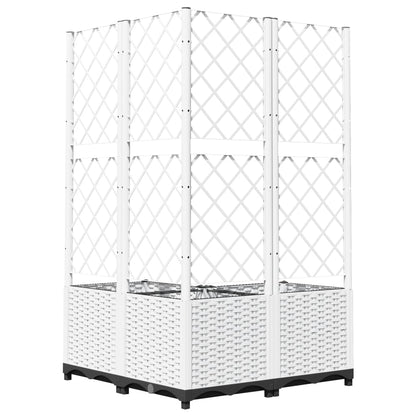 Fioriera da Giardino con Graticcio Bianco 80x80x136 cm PP | homemem39