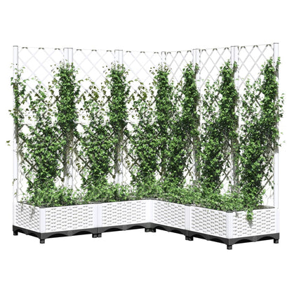 Fioriera da Giardino con Graticcio Bianco 120x120x121,5 cm PP