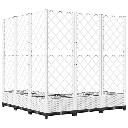 Fioriera da Giardino con Graticcio Bianco 120x120x121,5 cm PP