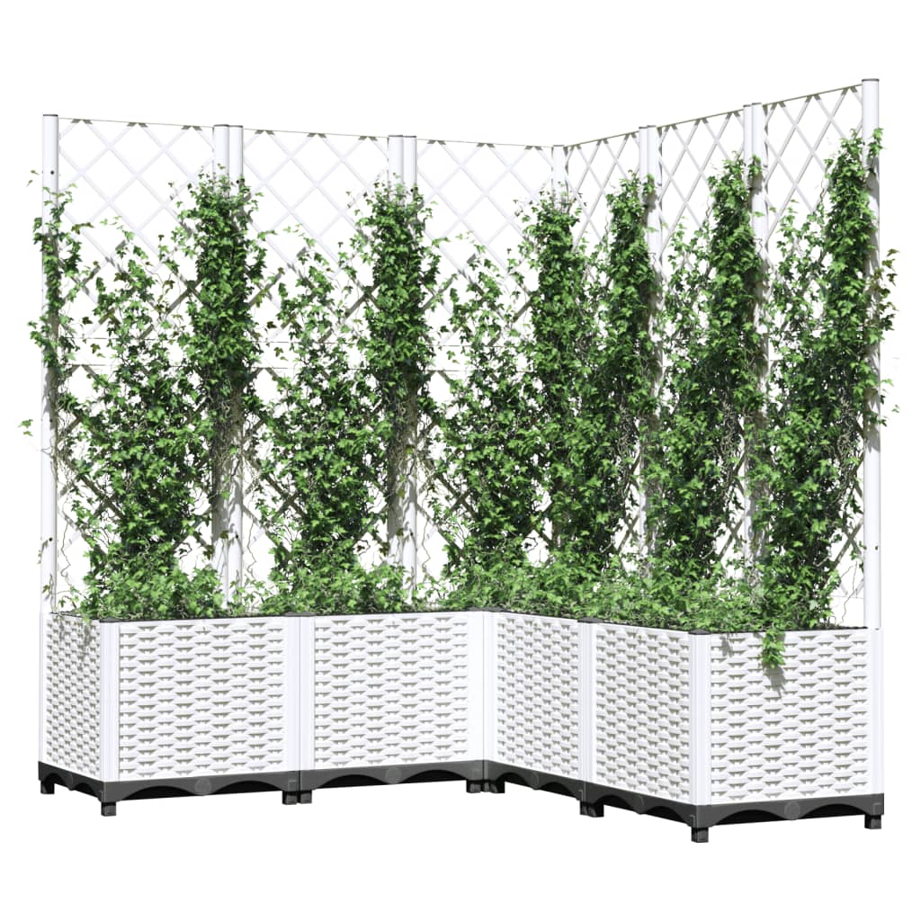 Fioriera da Giardino con Graticcio Bianco 120x120x136 cm PP | homemem39