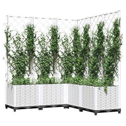Fioriera da Giardino con Graticcio Bianco 120x120x136 cm PP | homemem39