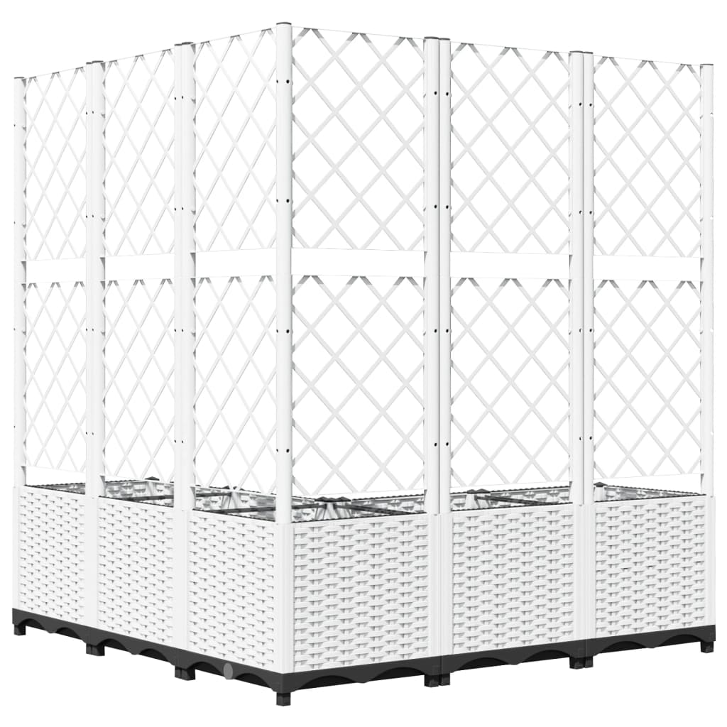 Fioriera da Giardino con Graticcio Bianco 120x120x136 cm PP | homemem39
