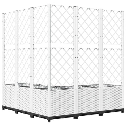 Fioriera da Giardino con Graticcio Bianco 120x120x136 cm PP | homemem39