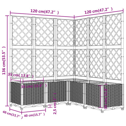 Fioriera da Giardino con Graticcio Bianco 120x120x136 cm PP | homemem39