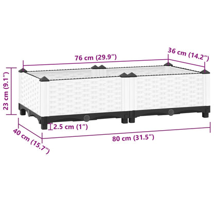 Fioriera Rialzata 80x40x23 cm in Polipropilene - homemem39