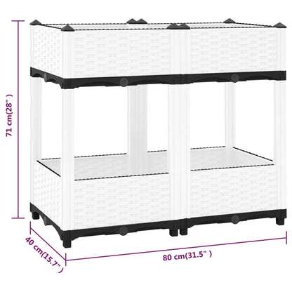 Fioriera Rialzata 80x40x71 cm in Polipropilene - homemem39
