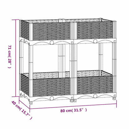 Fioriera Rialzata 80x40x71 cm in Polipropilene - homemem39