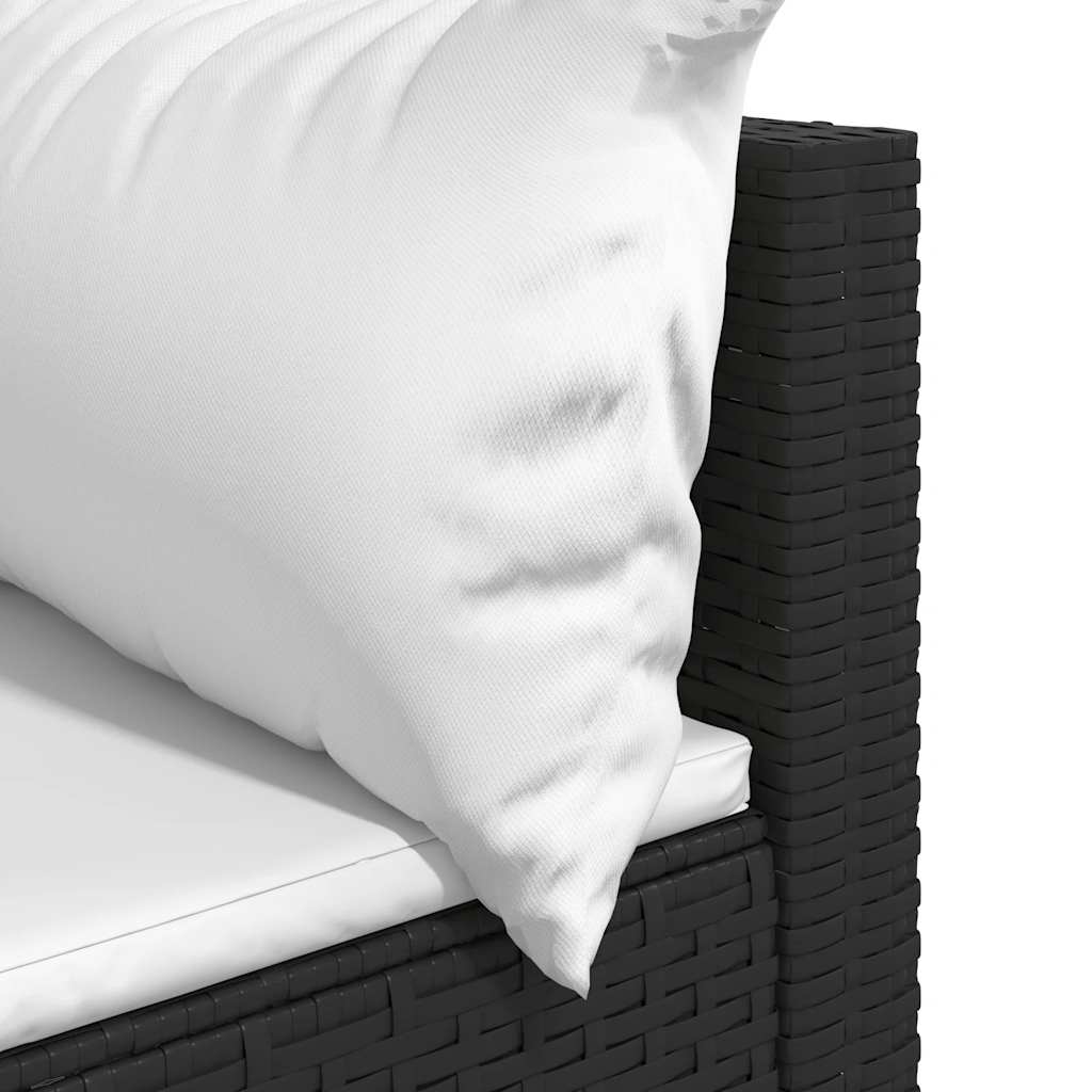 Divani Angolari da Giardino con Cuscini 2pz in Polyrattan Nero - homemem39