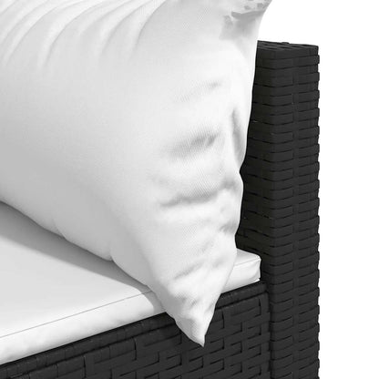 Divani Angolari da Giardino con Cuscini 2pz in Polyrattan Nero - homemem39