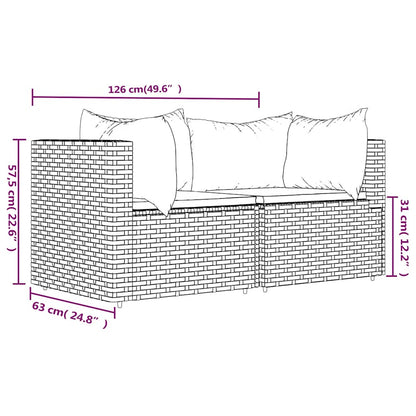 Divani Angolari da Giardino con Cuscini 2pz in Polyrattan Nero - homemem39