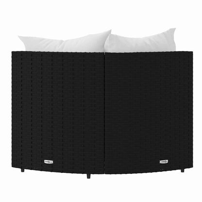 Divani Angolari da Giardino con Cuscini 2pz in Polyrattan Nero - homemem39