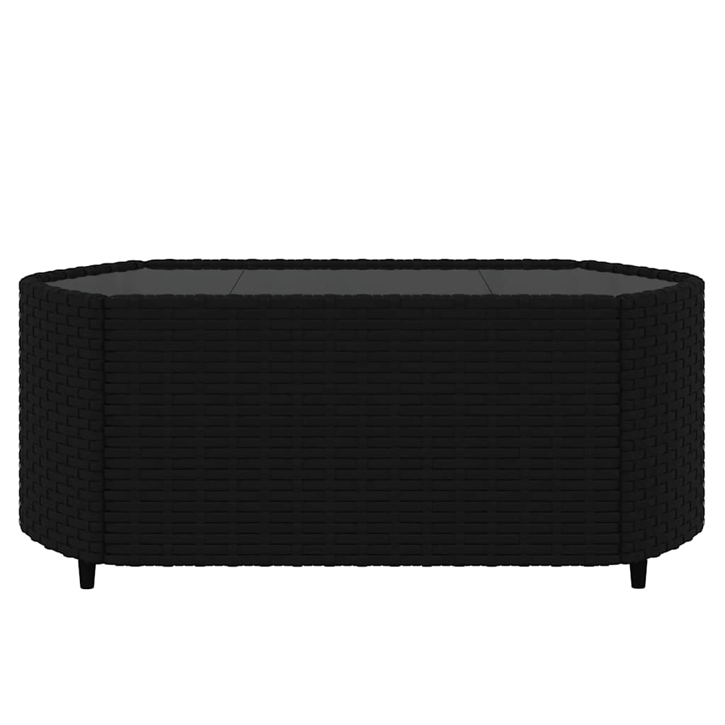 Set Divani da Giardino 3 pz con Cuscini Nero in Polyrattan | homemem39
