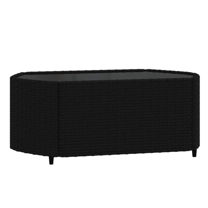 Set Divani da Giardino 4 pz con Cuscini Nero in Polyrattan | homemem39