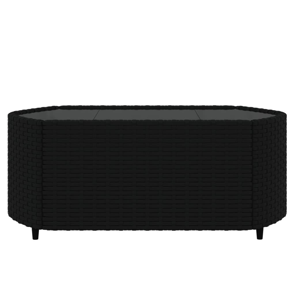 Set Divani da Giardino 4 pz con Cuscini Nero in Polyrattan | homemem39