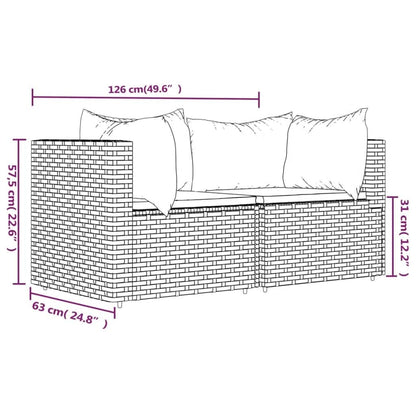 Divani Angolari da Giardino con Cuscini 2pz Polyrattan Marrone