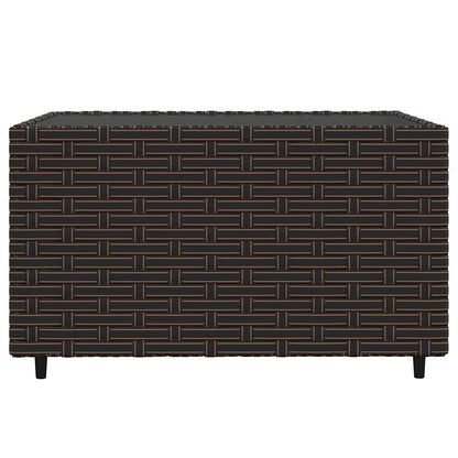 Set Mobili da Giardino 3 pz con Cuscini in Polyrattan Marrone - homemem39