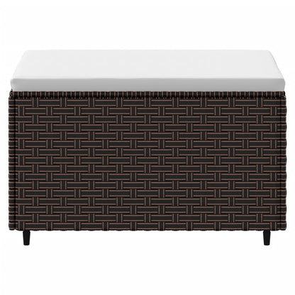 Poggiapiedi da Giardino con Cuscino in Polyrattan Marrone - homemem39