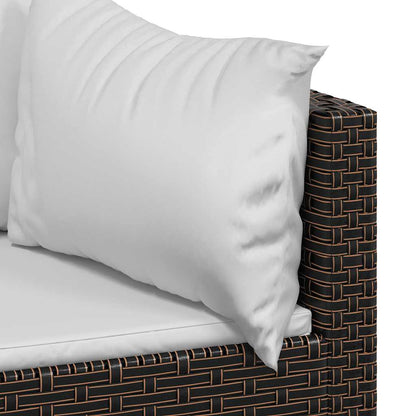Divani Angolari da Giardino con Cuscini 2pz Polyrattan Marrone - homemem39