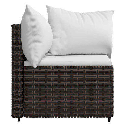Set Mobili da Giardino 3 pz con Cuscini in Polyrattan Marrone | homemem39