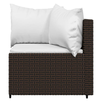Set Mobili da Giardino 4 pz con Cuscini in Polyrattan Marrone | homemem39