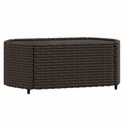 Set Mobili da Giardino 4 pz con Cuscini in Polyrattan Marrone | homemem39