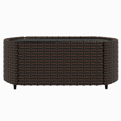 Set Mobili da Giardino 4 pz con Cuscini in Polyrattan Marrone | homemem39