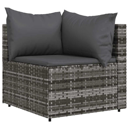 Divani Angolari da Giardino con Cuscini 2pz Polyrattan Grigio - homemem39