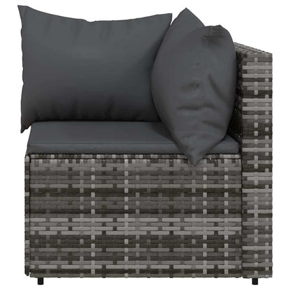 Divani Angolari da Giardino con Cuscini 2pz Polyrattan Grigio - homemem39