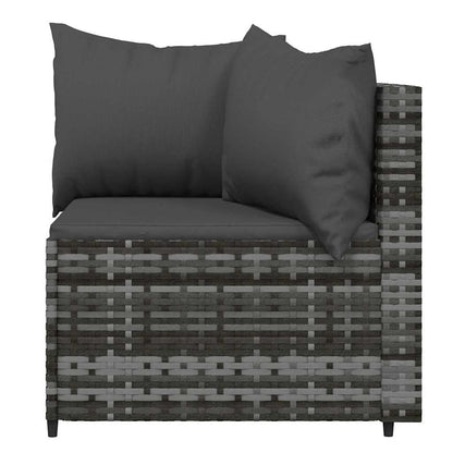 Set Divani da Giardino 3 pz con Cuscini in Polyrattan Grigio - homemem39