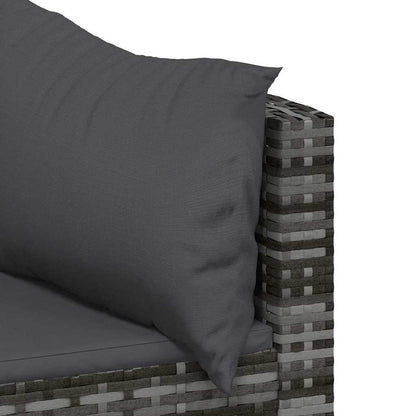 Set Divani da Giardino 3 pz con Cuscini in Polyrattan Grigio - homemem39