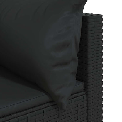 Divani Angolari da Giardino con Cuscini 2pz in Polyrattan Nero - homemem39