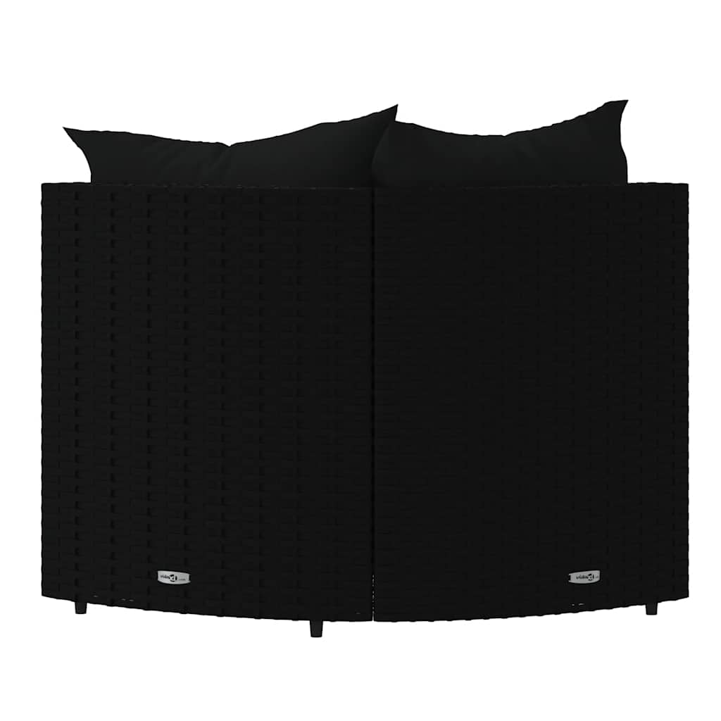 Divani Angolari da Giardino con Cuscini 2pz in Polyrattan Nero - homemem39