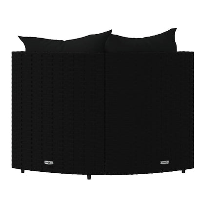 Divani Angolari da Giardino con Cuscini 2pz in Polyrattan Nero - homemem39