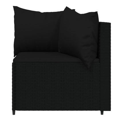 Set Divani da Giardino 4 pz con Cuscini Nero in Polyrattan - homemem39