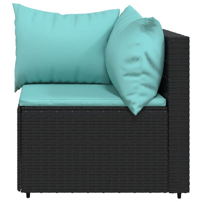 Divani Angolari da Giardino con Cuscini 2pz in Polyrattan Nero - homemem39