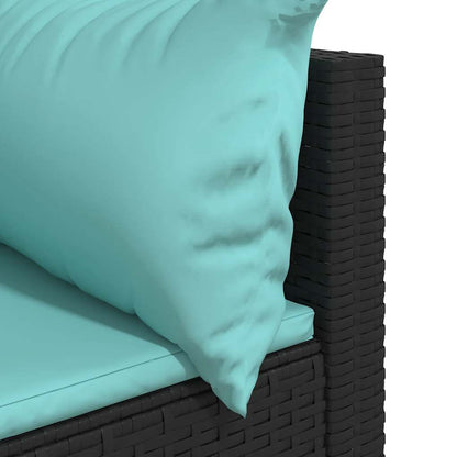Divani Angolari da Giardino con Cuscini 2pz in Polyrattan Nero - homemem39
