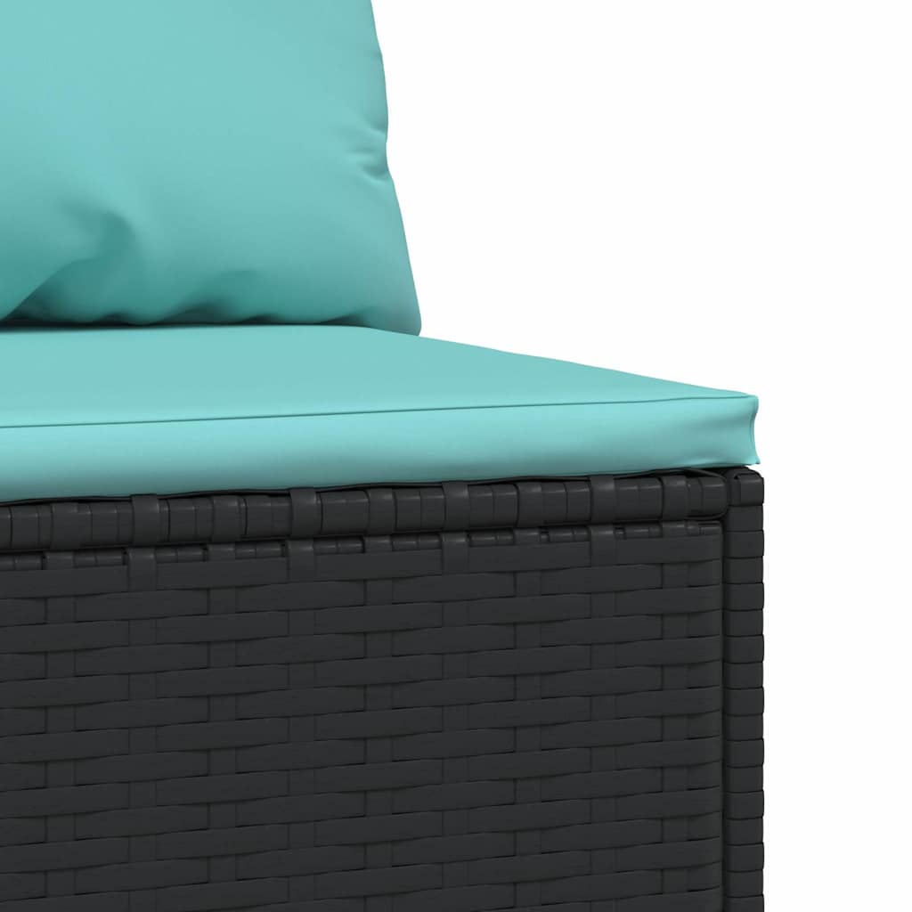 Divani Centrali da Giardino con Cuscini 2pz in Polyrattan Nero | homemem39