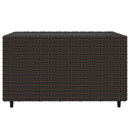 Set Mobili da Giardino 4 pz con Cuscini in Polyrattan Marrone | homemem39