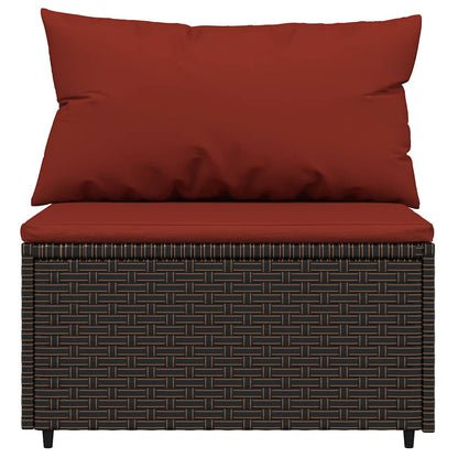 Set Mobili da Giardino 3 pz con Cuscini in Polyrattan Marrone | homemem39