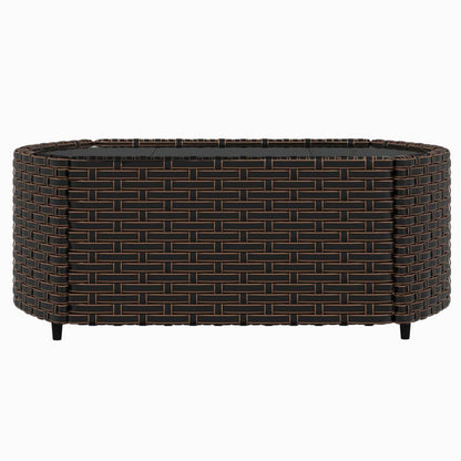 Set Mobili da Giardino 4 pz con Cuscini in Polyrattan Marrone - homemem39
