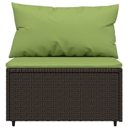 Set Mobili da Giardino 4 pz con Cuscini in Polyrattan Marrone | homemem39