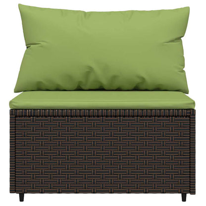 Set Mobili da Giardino 3 pz con Cuscini in Polyrattan Marrone | homemem39