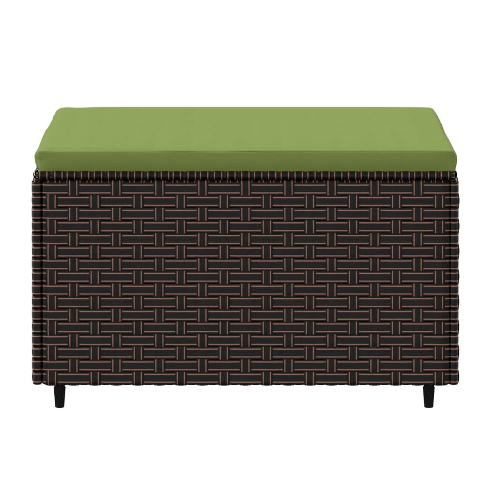 Poggiapiedi da Giardino con Cuscini 2 pz in Polyrattan Marrone - homemem39