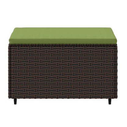 Poggiapiedi da Giardino con Cuscini 2 pz in Polyrattan Marrone - homemem39