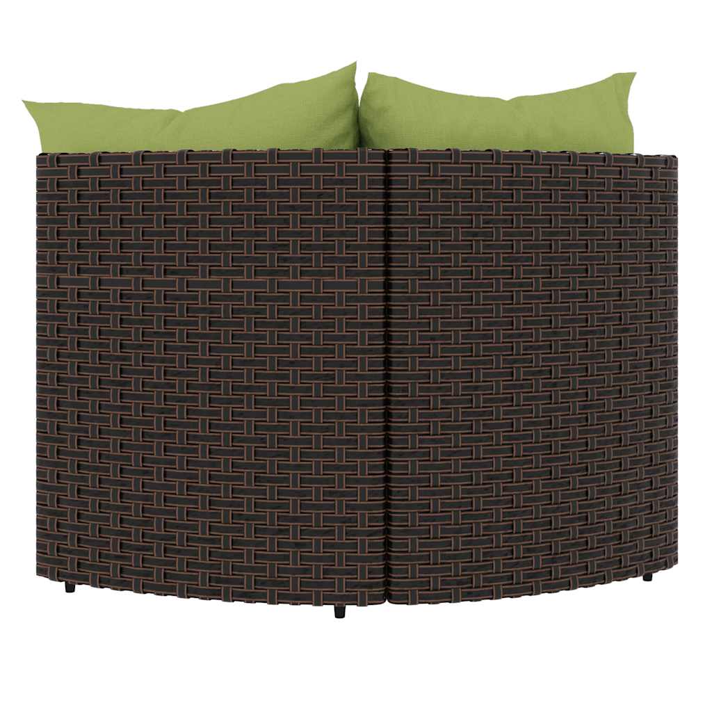 Divani Angolari da Giardino con Cuscini 2pz Polyrattan Marrone | homemem39