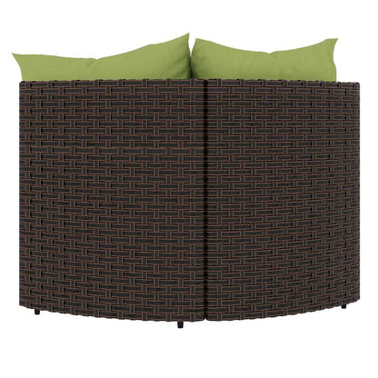 Divani Angolari da Giardino con Cuscini 2pz Polyrattan Marrone | homemem39