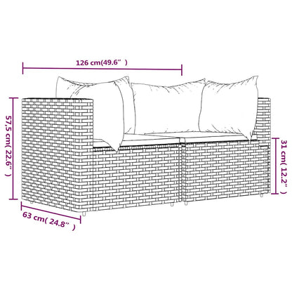 Divani Angolari da Giardino con Cuscini 2pz Polyrattan Grigio - homemem39