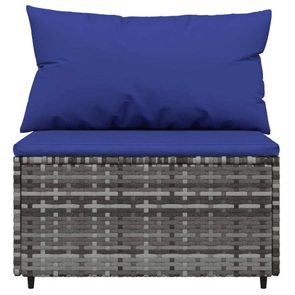 Set Divani da Giardino 4 pz con Cuscini in Polyrattan Grigio | homemem39