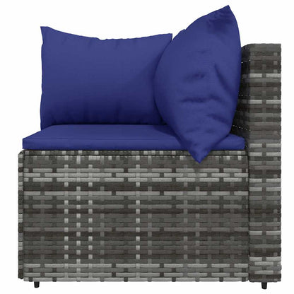 Set Divani da Giardino 4 pz con Cuscini in Polyrattan Grigio | homemem39